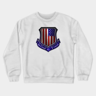 In God We Trust American Flag Shield Crewneck Sweatshirt